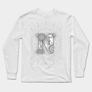 'N' Intricate Pattern Long Sleeve T-Shirt